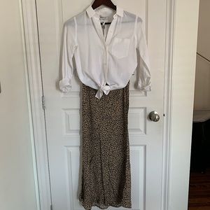 Leopard Print Slip Skirt